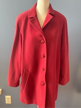 Pendleton Red 100%  lamb Wool Pea Coat